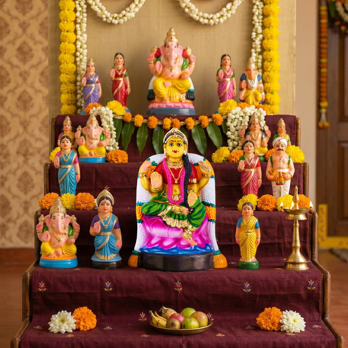 Balambigai Paper Mache Golu Bommai - 11 x 8 Inches | Golu Doll/ Navaratri Golu Bomma/ Gombe/ Bommai