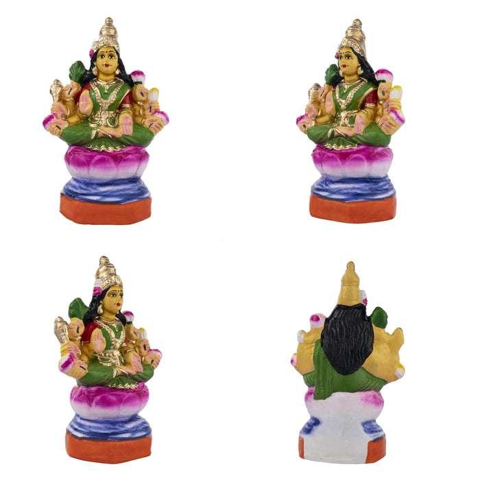 Ashta Lakshmi Clay Golu Bommai Set - 8 x 7 Inches | Giri Golu Doll/ Navaratri Golu Bomma/Gombe/Bommai - Clay Kolu Bommai