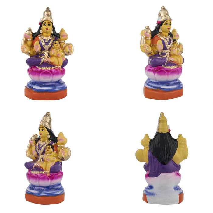 Ashta Lakshmi Clay Golu Bommai Set - 8 x 7 Inches | Giri Golu Doll/ Navaratri Golu Bomma/Gombe/Bommai - Clay Kolu Bommai