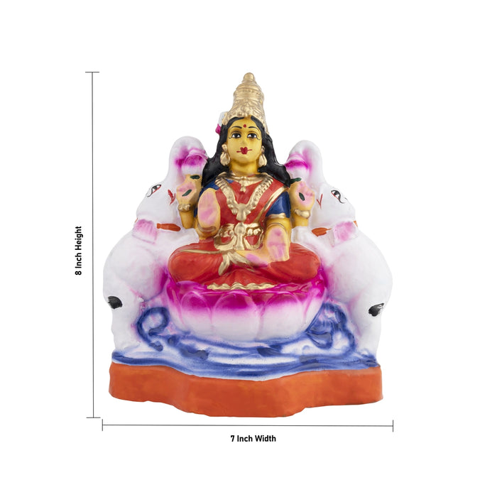 Ashta Lakshmi Clay Golu Bommai Set - 8 x 7 Inches | Giri Golu Doll/ Navaratri Golu Bomma/Gombe/Bommai - Clay Kolu Bommai