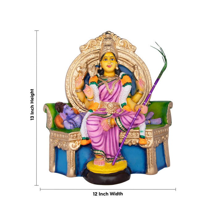 Bala Tripurasundari Paper Mache Golu Bommai Set - 13 x 12 Inches | Giri Golu Doll/ Navaratri Golu Bomma/Gombe