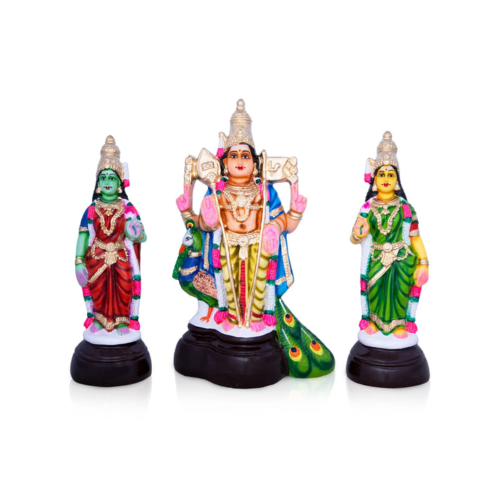 Murugan Valli Deivanai Paper Mache Golu Bommai Set - 14 x 8 Inches | Giri Golu Doll/ Navaratri Golu Bomma/Gombe