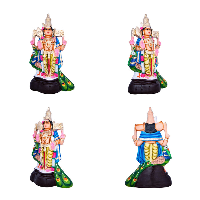 Murugan Valli Deivanai Paper Mache Golu Bommai Set - 14 x 8 Inches | Giri Golu Doll/ Navaratri Golu Bomma/Gombe