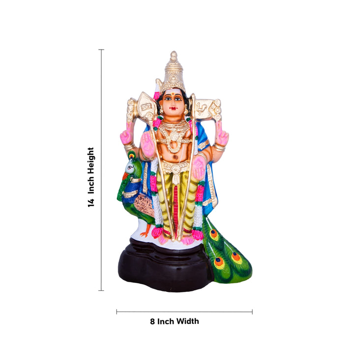 Murugan Valli Deivanai Paper Mache Golu Bommai Set - 14 x 8 Inches | Giri Golu Doll/ Navaratri Golu Bomma/Gombe