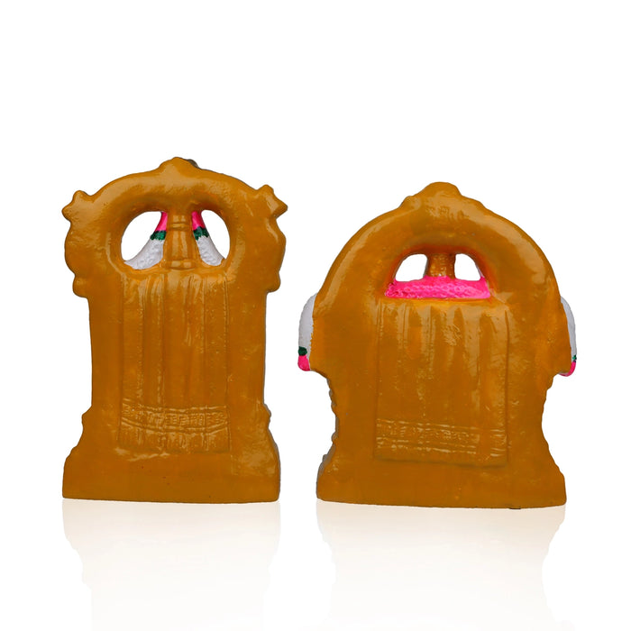 Balaji Perumal Thayar Clay Golu Bommai Pair - 10 x 9 Inches | Giri Golu Doll/Navaratri Golu Bomma/Gombe/Bommai - Clay Kolu Bommai