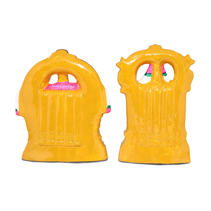 Balaji Perumal Thayar Paper Mache Golu Bommai Pair - 12 x 7.5 Inches | Giri Golu Doll/Navaratri Golu Bomma/Gombe/Bommai - Paper Mache Kolu Bommai