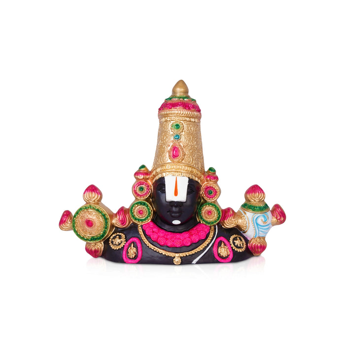 Balaji Bust Paper Mache Golu Bommai - 18.5 x 23 Inches | Giri Golu Doll/ Navaratri Golu Bomma/Gombe