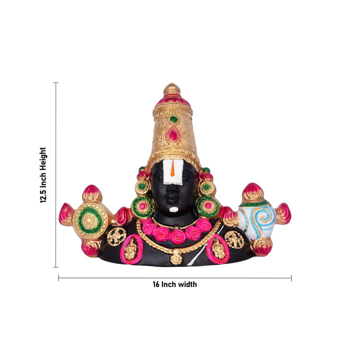 Balaji Head Wall Hanging - 12.5 x 16 Inches | Paper Mache Idol/ Wall Décor for Home, Office or Pooja Room