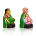 Thatha Patti Clay Golu Bommai Pair - 6 x 4 Inches | Giri Golu Doll/ Navaratri Golu Bomma/Gombe/Bommai - Clay Kolu Bommai