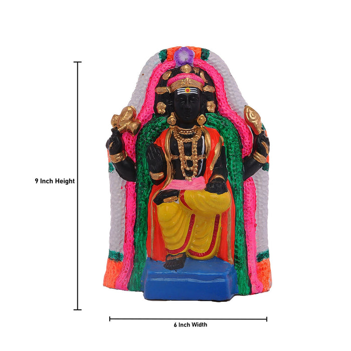 Dakshinamurthy Vigraham Clay Golu Bommai - 9 x 6 Inches | Giri Golu Doll/ Navaratri Golu Bomma/ Gombe/ Bommai