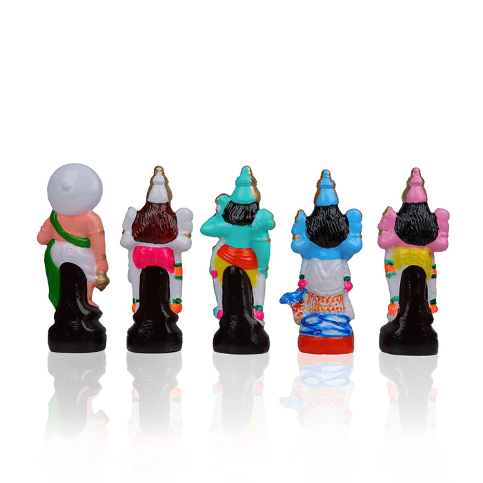 Dasavatharam Clay Golu Bommai Set - 10 x 3 Inches | Giri Golu Doll/ Navaratri Golu Bomma/Gombe/Bommai