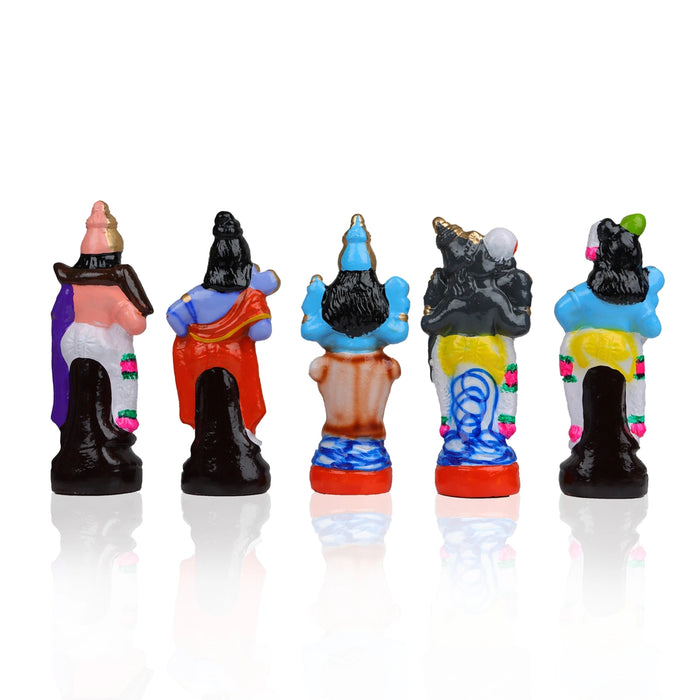 Dasavatharam Clay Golu Bommai Set - 10 x 3 Inches | Giri Golu Doll/ Navaratri Golu Bomma/Gombe/Bommai