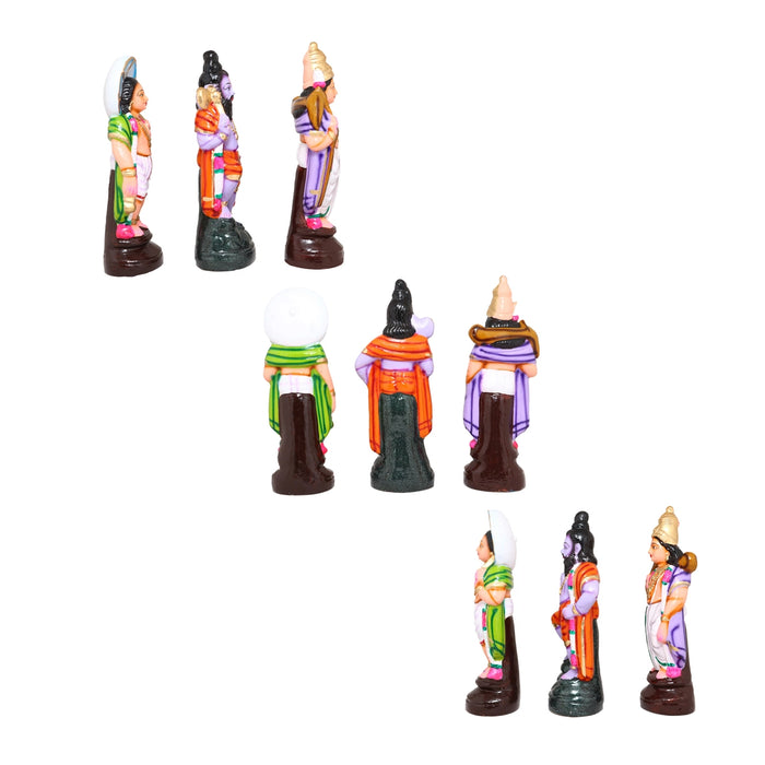 Dasavatharam Clay Golu Bommai Set - 12 x 5 Inches | Giri Golu Doll/ Navaratri Golu Bomma/Gombe/Bommai