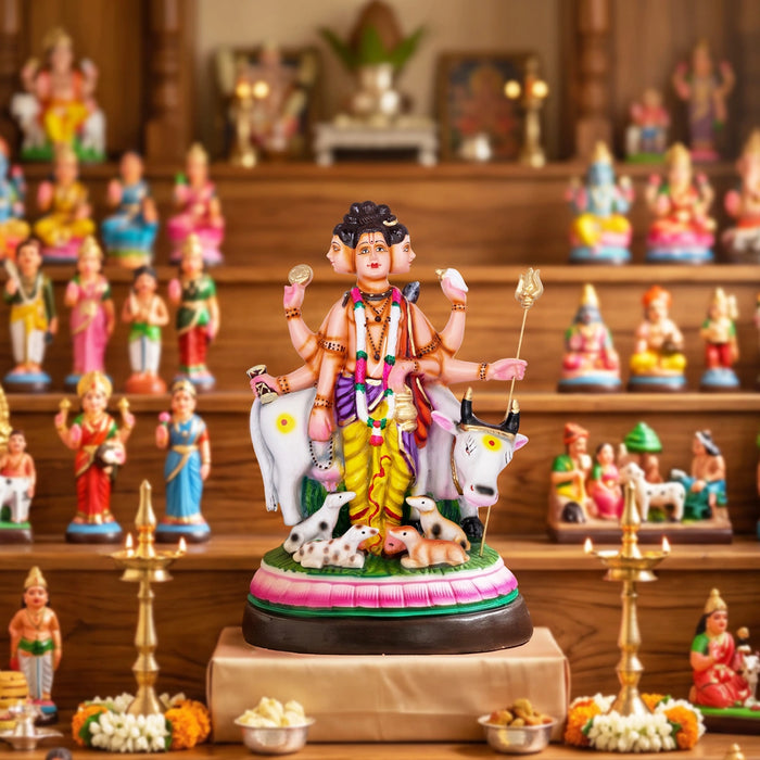 Dattatreyar Paper Mache Golu Bommai - 17 x 10.5 Inches | Giri Golu Doll/ Navaratri Kolu Bomma/ Gombe