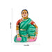 Fruits Vendor Clay Golu Bommai Pair - 5 x 3 Inches | Giri Golu Doll/ Navaratri Golu Bomma/ Gombe/ Bommai - Clay Kolu Bommai