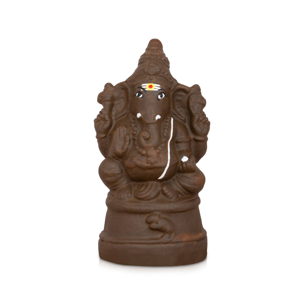 Eco Friendly Ganesha Idol - 8 x 4 Inches | Eco Friendly Ganpati Idol/ Clay Statue/ Ganesh Chaturthi Decoration