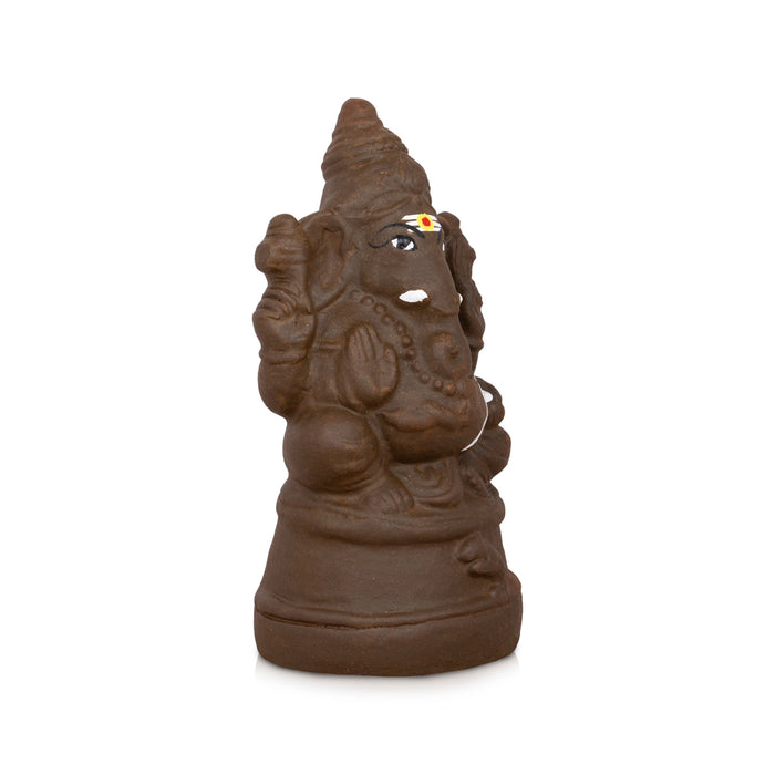 Eco Friendly Ganesha Idol - 8 x 4 Inches | Eco Friendly Ganpati Idol/ Clay Statue/ Ganesh Chaturthi Decoration