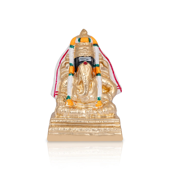 Ganapati Pillayarpatti Gold Clay Golu Bommai - 8 x 5 Inches | Giri Golu Goll/ Navartri Kolu Bommalu