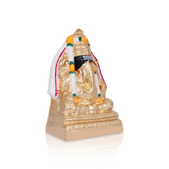 Ganapati Pillayarpatti Gold Clay Golu Bommai - 8 x 5 Inches | Giri Golu Goll/ Navartri Kolu Bommalu