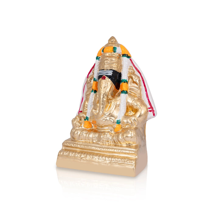 Ganapati Pillayarpatti Gold Clay Golu Bommai - 8 x 5 Inches | Giri Golu Goll/ Navartri Kolu Bommalu