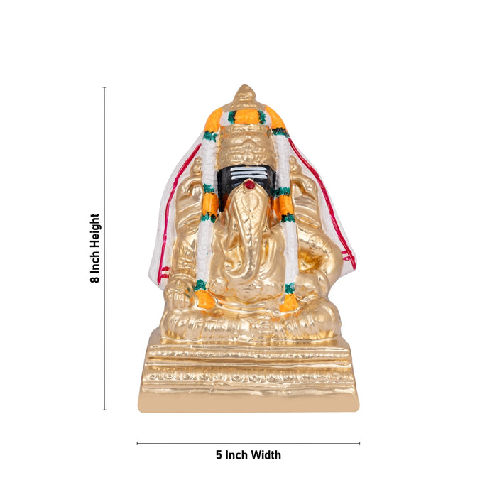 Ganapati Pillayarpatti Gold Clay Golu Bommai - 8 x 5 Inches | Giri Golu Goll/ Navartri Kolu Bommalu