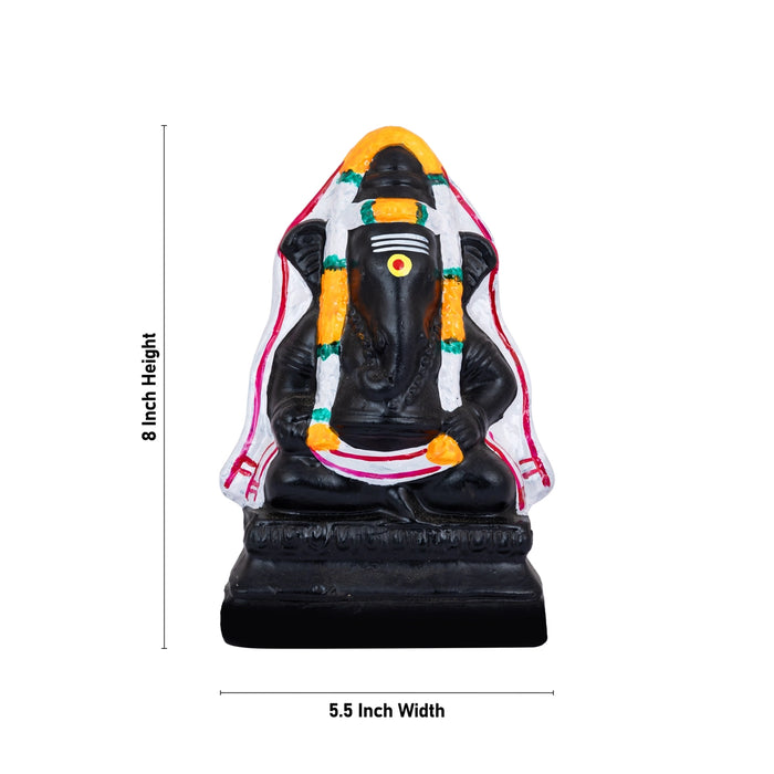 Pillayarpatti Ganesha Murti Clay Golu Bommai - 8 x 5.5 Inches | Giri Golu Doll/Navaratri Golu Bomma/Gombe