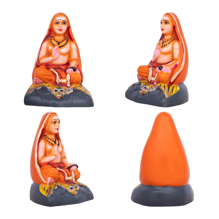 Adi Shankara with 4 Disciples Paper Mache Golu Bommai Set - 9 x 4 Inches | Giri Golu Doll/ Navaratri Golu Bomma/Gombe/Bommai - Paper Mache Kolu Bommai