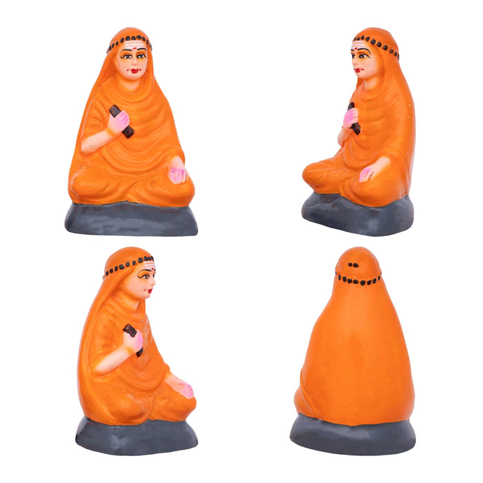 Adi Shankara with 4 Disciples Paper Mache Golu Bommai Set - 9 x 4 Inches | Giri Golu Doll/ Navaratri Golu Bomma/Gombe/Bommai - Paper Mache Kolu Bommai