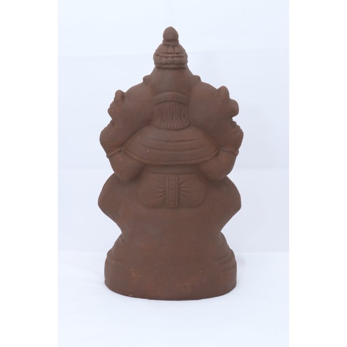 Eco Friendly Ganesha Idol Sitting On Kamal Flower - 11 x 5.5 Inches | Clay Ganpati Idol/ Ganesh Chaturthi Decor