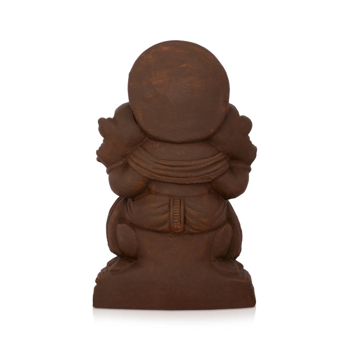 Eco Friendly Ganapati Idol - 9 Inches | Ganesha Trunk on Left Side/ Clay Doll/ Eco Friendly Ganesha Idol
