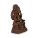 Eco Friendly Ganesha Idol Sitting On Simhasanam - 12 x 7.5 Inches | Clay Ganpati Idol Trunk on Left Side/ Ganpati Decor - Eco Friendly Ganesha