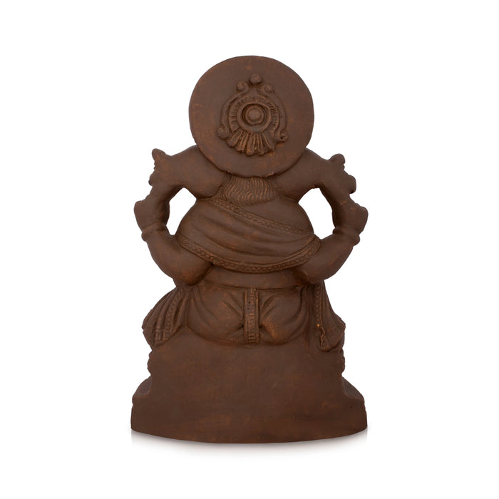 Eco Friendly Ganapati Idol - 12 Inches | Ganesha Trunk on Left Side/ Clay Doll/ Eco Friendly Ganesha Idol