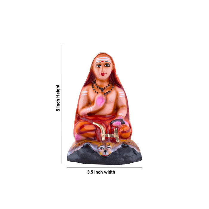 Adi Shankaracharya Clay Golu Bommai - 5 x 3.5 Inches | Giri Golu Doll/ Navaratri Golu Bomma/Gombe/Bommai