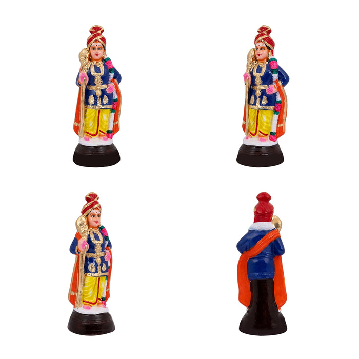 Arupadai Veedu Murugan Paper Mache Golu Bommai Set - 10 x 8.5 Inches | Giri Golu Doll/ Gombe/ Navaratri Bommai