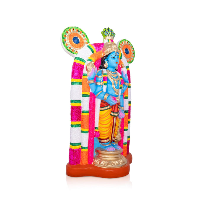 Guruvayurappan Paper Mache Golu Bommai - 19 x 12.5 Inches | Giri Golu Doll/ Navaratri Golu Bomma/ Gombe/Bommai - Paper Mache Kolu Bommai