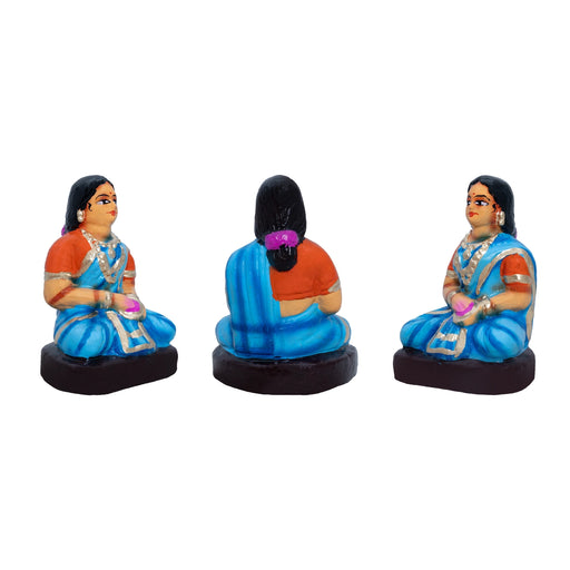 Kamatchi Vilakku Poojai Clay Golu Bommai Set - 9.5 x 6 Inches | Golu Doll/ Navaratri Golu Bomma/ Gombe/ Bommai - Clay Kolu Bommai