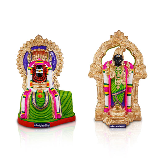 Kabaleeshwarar Paper Mache Golu Bommai Pair - 21 x 12 Inches | Giri Golu Doll/ Navaratri Golu Bomma/Gombe - Paper Mache Kolu Bommai