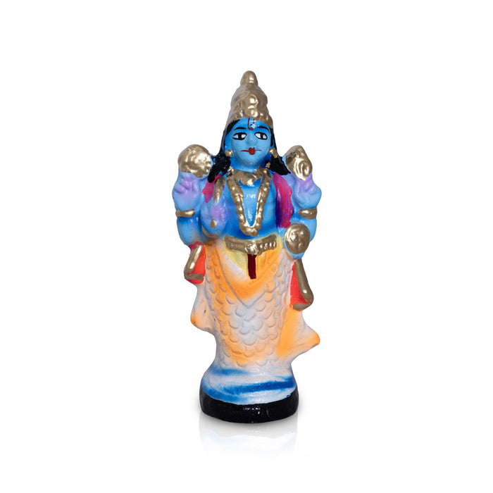 Dasavataram Clay Golu Bommai Set -6.75 x 2.5 Inches | Golu Doll/ Navaratri Golu Bomma/ Gombe/ Bommai - Clay Kolu Bommai