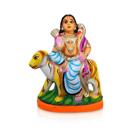 Ayyappan Clay Murti - 12 x 6.5 Inches | Golu Bommai/ Golu Doll / Navaratri Gombe / Kolu Bommai - Clay Kolu Bommai