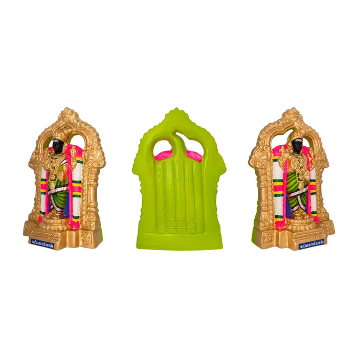 Kapali Karpagambal Paper Mache Golu Bommai Pair - 14.8 x 9.5 Inches | Giri Golu Doll/ Navaratri Golu Bomma