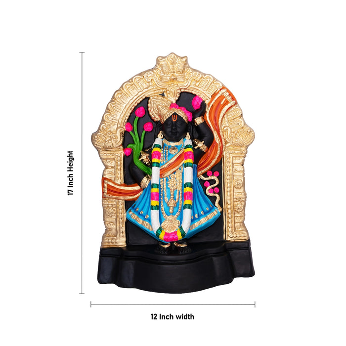 Dwaraka Krishna Paper Mache Golu Bommai - 17 x 12 Inches | Giri Golu Doll/ Navaratri Kolu Bomma/ Gombe/ Bommai