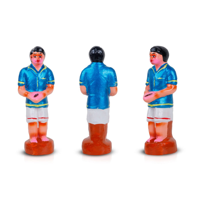 Gilli Game Clay Golu Bommai Set - 6.5 x 2.5 Inches | 4 Pcs/ Giri Golu Doll/ Navaratri Golu Bomma/Gombe/Bommai