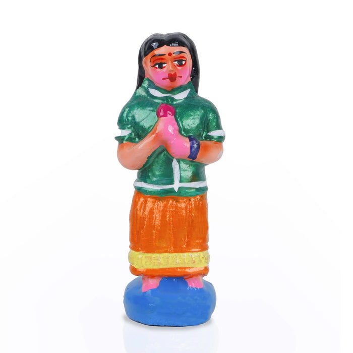 Panchumittai Clay Golu Bommai Set - 7.5 x 3 Inches | Giri Golu Doll/ Navaratri Golu Bomma/Gombe/Bommai