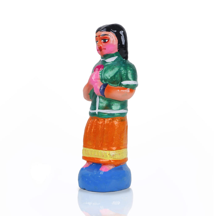 Panchumittai Clay Golu Bommai Set - 7.5 x 3 Inches | Giri Golu Doll/ Navaratri Golu Bomma/Gombe/Bommai