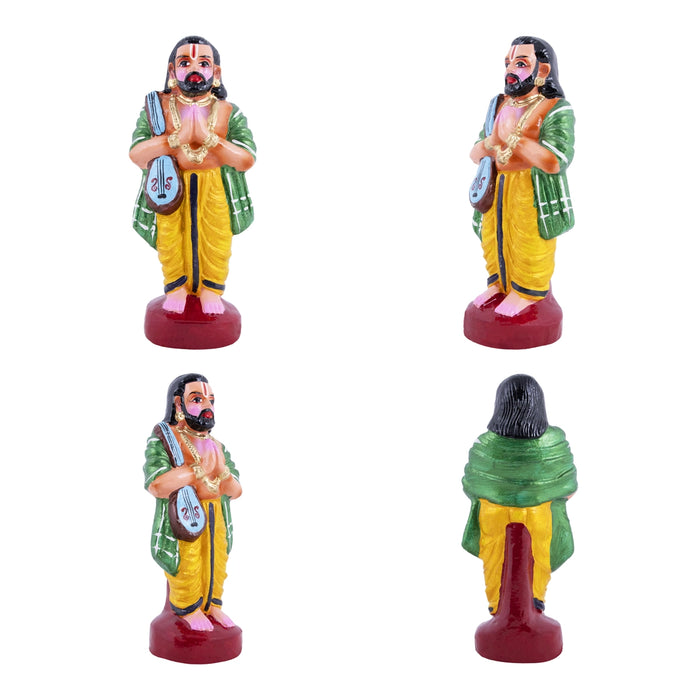 Bhadrachalam Ramar Clay Golu Bommai Pair - 11 x 11 Inches | Giri Golu Doll/ Navaratri Golu Bomma/Gombe/Bommai - Clay Kolu Bommai