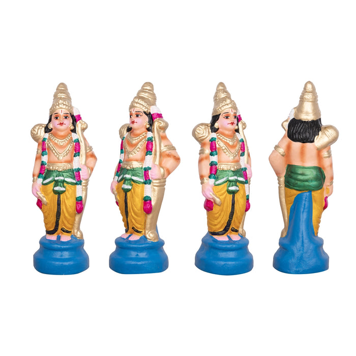 Ramar Statue Clay Golu Bommai Set - 10 x 5 Inches | Giri Golu Doll/ Navaratri Golu Bomma/Gombe/Bommai - Clay Kolu Bommai