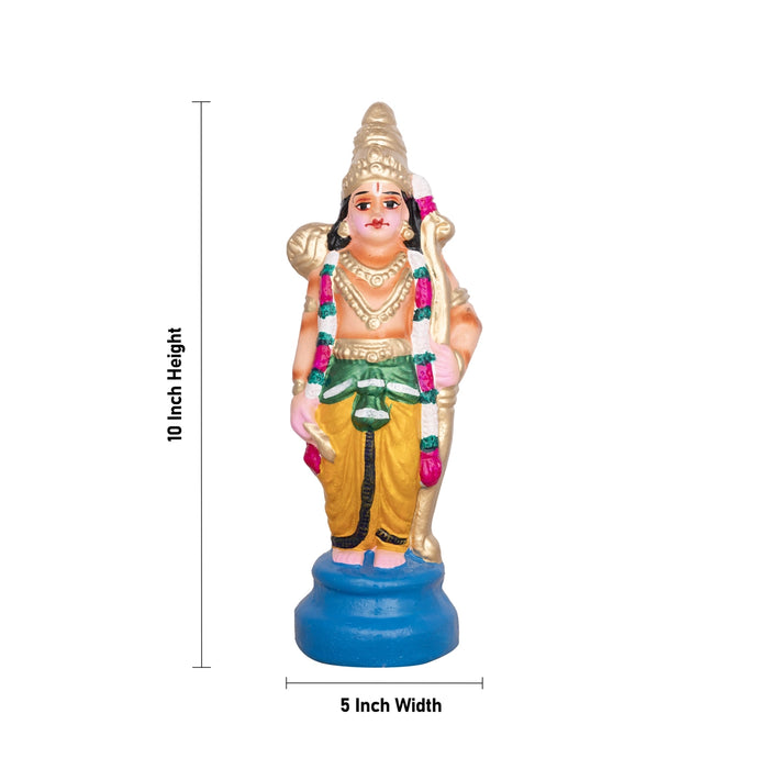 Ramar Statue Clay Golu Bommai Set - 10 x 5 Inches | Giri Golu Doll/ Navaratri Golu Bomma/Gombe/Bommai - Clay Kolu Bommai