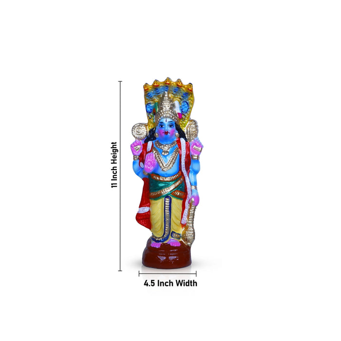 Brahma Vishnu Shiva Clay Golu Bommai Set - 11 x 4.5 Inches | Giri Golu Doll/ Navaratri Golu Bomma/Gombe/Bommai - Clay Kolu Bommai