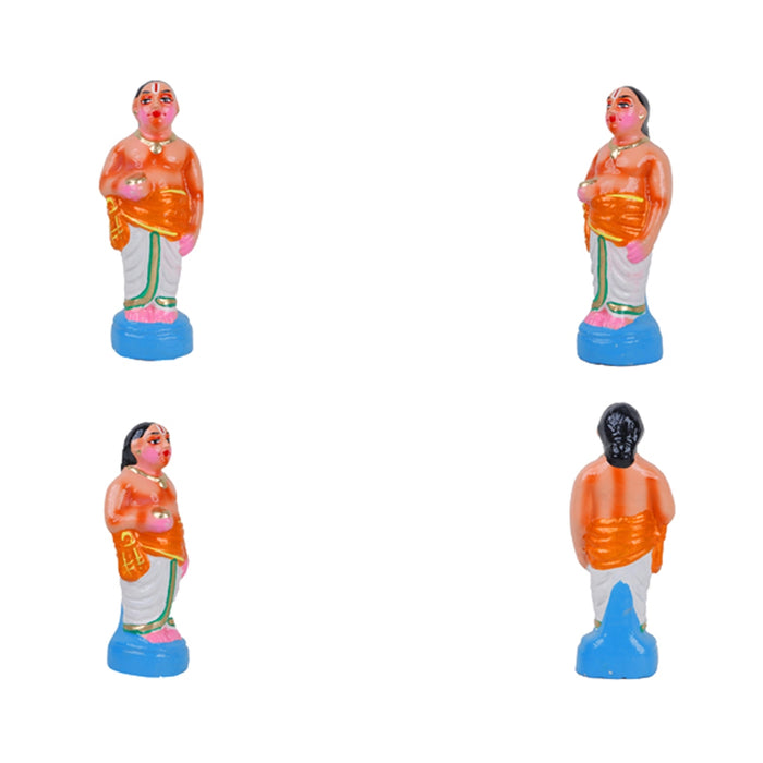 Dhanvantari Murti Clay Golu Bommai Set - 12 x 7.5 Inches | Giri Golu Doll/ Navaratri Golu Bomma/ Gombe/ Bommai - Clay Kolu Bommai