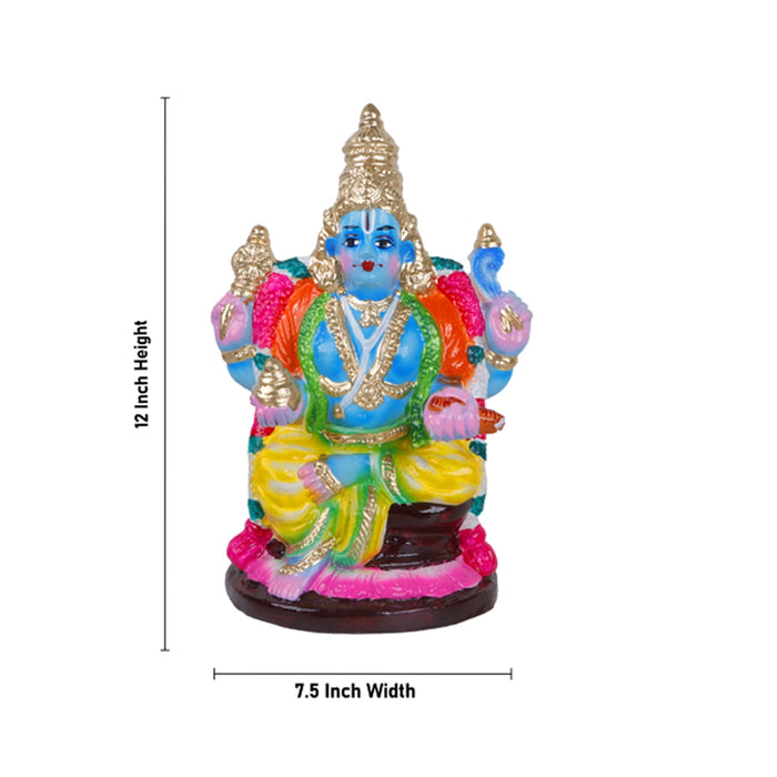 Dhanvantari Murti Clay Golu Bommai Set - 12 x 7.5 Inches | Giri Golu Doll/ Navaratri Golu Bomma/ Gombe/ Bommai - Clay Kolu Bommai